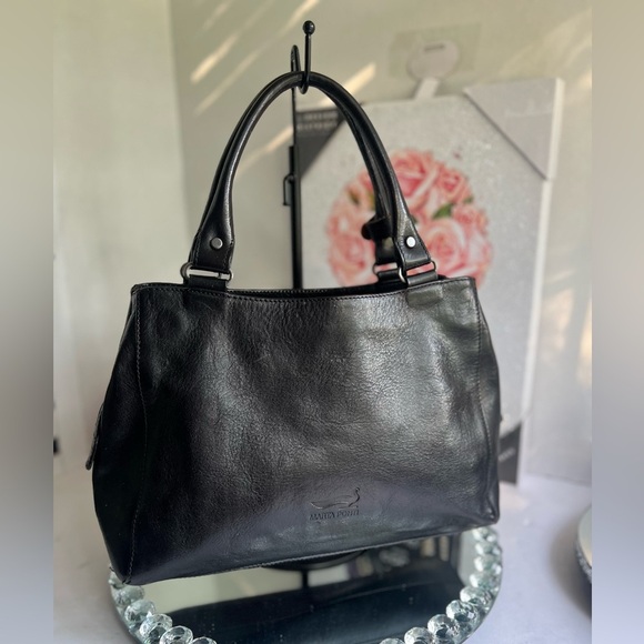 Marta Ponti made Portugal Elegant Black Leather Shoulder Bag - Picture 14 of 14
